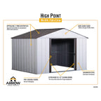 Arrow 10-ft x 8-ft High Point Galvanized steel Storage Shed
