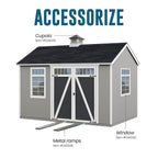 Heartland Coronado 12-ft x 8-ft Gable Style Wood Outdoor Storage Shed with 1 Windows 1 Doors (Floor Included)