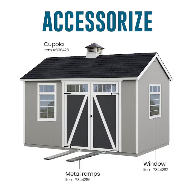 Heartland Coronado 12-ft x 8-ft Gable Style Wood Outdoor Storage Shed with 1 Windows 1 Doors (Floor Included)