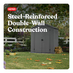 Keter 6-ft x 4-ft Darwin Gray Gable Resin Storage Shed (Floor Included)