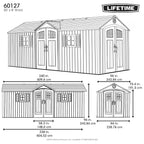 LIFETIME PRODUCTS 8-ft x 20-ft Classic Shed Brown Gable Resin Storage Shed (Floor Included)