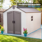 LIFETIME PRODUCTS 8-ft x 15-ft Brown Gable Resin Storage Shed (Floor Included)