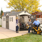 LIFETIME PRODUCTS 8-ft x 20-ft Classic Shed Brown Gable Resin Storage Shed (Floor Included)