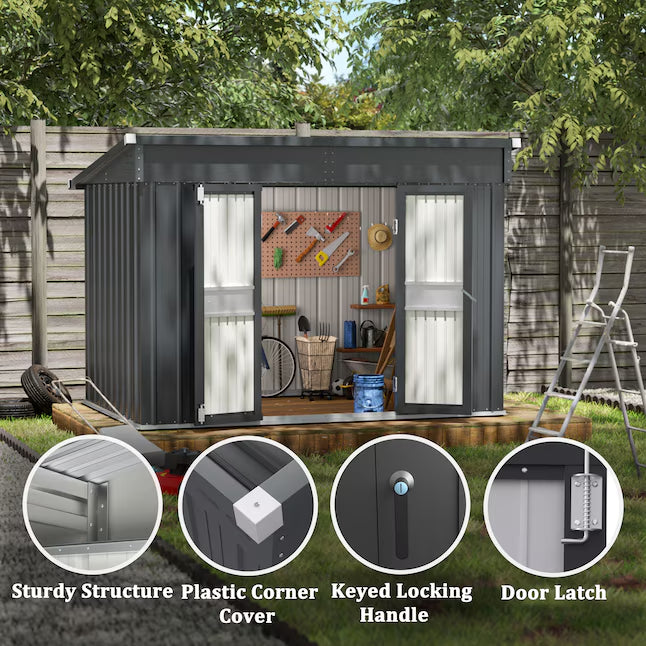 VEIKOUS 10-ft x 6-ft Metal storage shed Galvanized steel Storage Shed